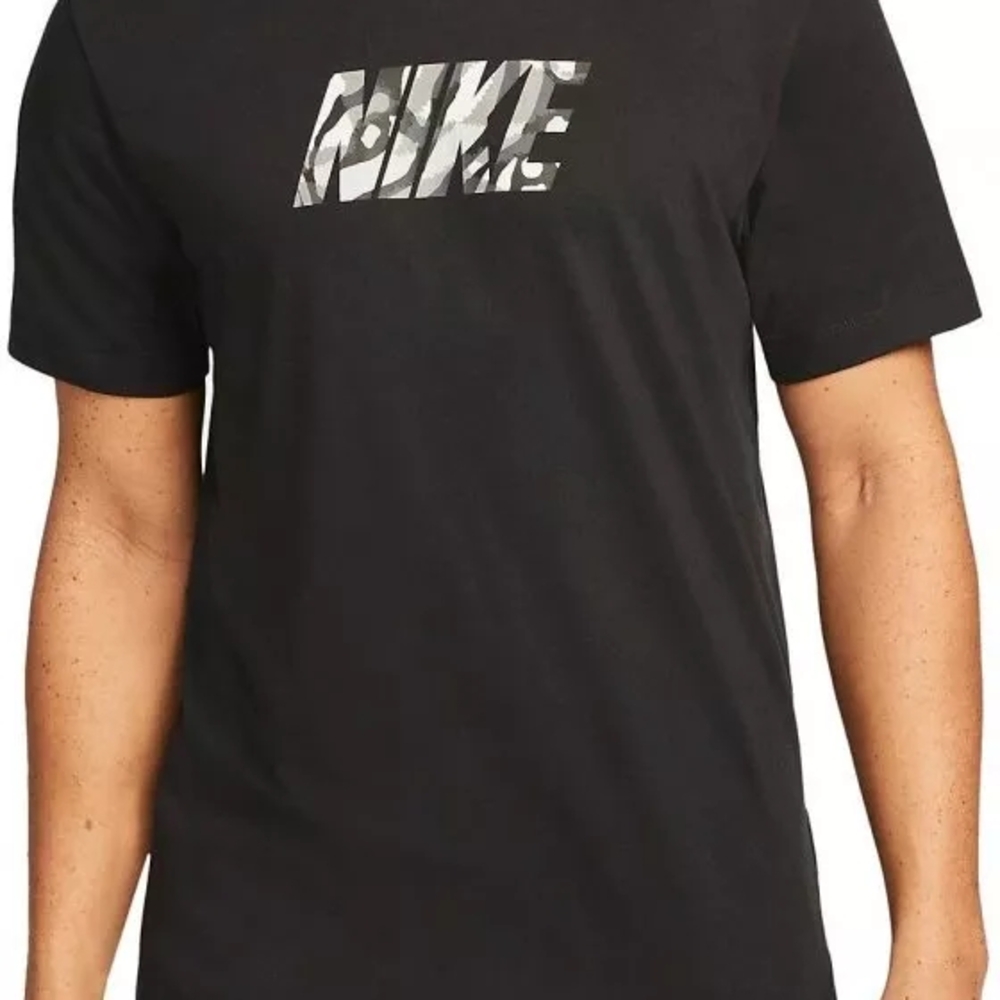 Nike Black Short Sleeve Tee with Camouflage Logo